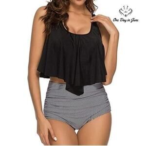 Duostick Flounce Top High Waist Bikini Size 3XL